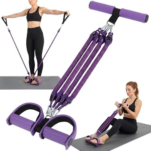 Bande de résistance à la pédale avec poignées, bandes réglables de résistance (25 violet