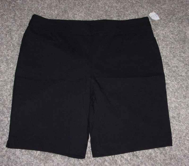 Women's Black Stretchy Pull-On Bermuda Shorts by Time and Tru sz XL Comfort