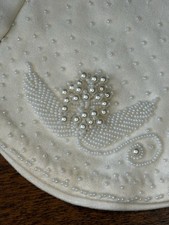 Vintage 50s  60s Beaded Long Gloves  Size 7  Gimbels  Double woven cotton 