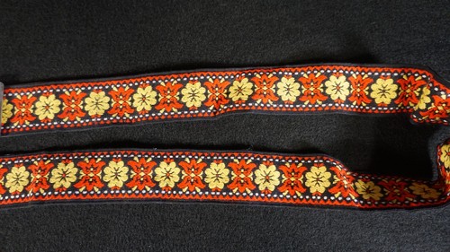 Ace Style Red & Yellow Flower Guitar Strap 70s - Picture 2 of 6