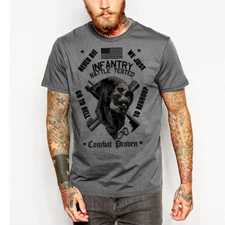 Military T-Shirt Army Navy Machine Gunner Sniper Paratrooper Infantry