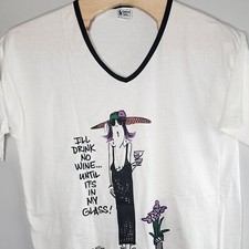 Vtg Emerson Street Wine Lady Person Jersey Sleep Shirt Nightgown One Size