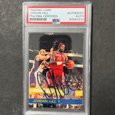 2010 Panini Donruss #84 Jordan Hill Signed Card AUTO PSA Slabbed Rockets