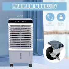 120W Cooler with 8 Gallon Water Tank Evaporative Air Cooler with 3-Speed Fan