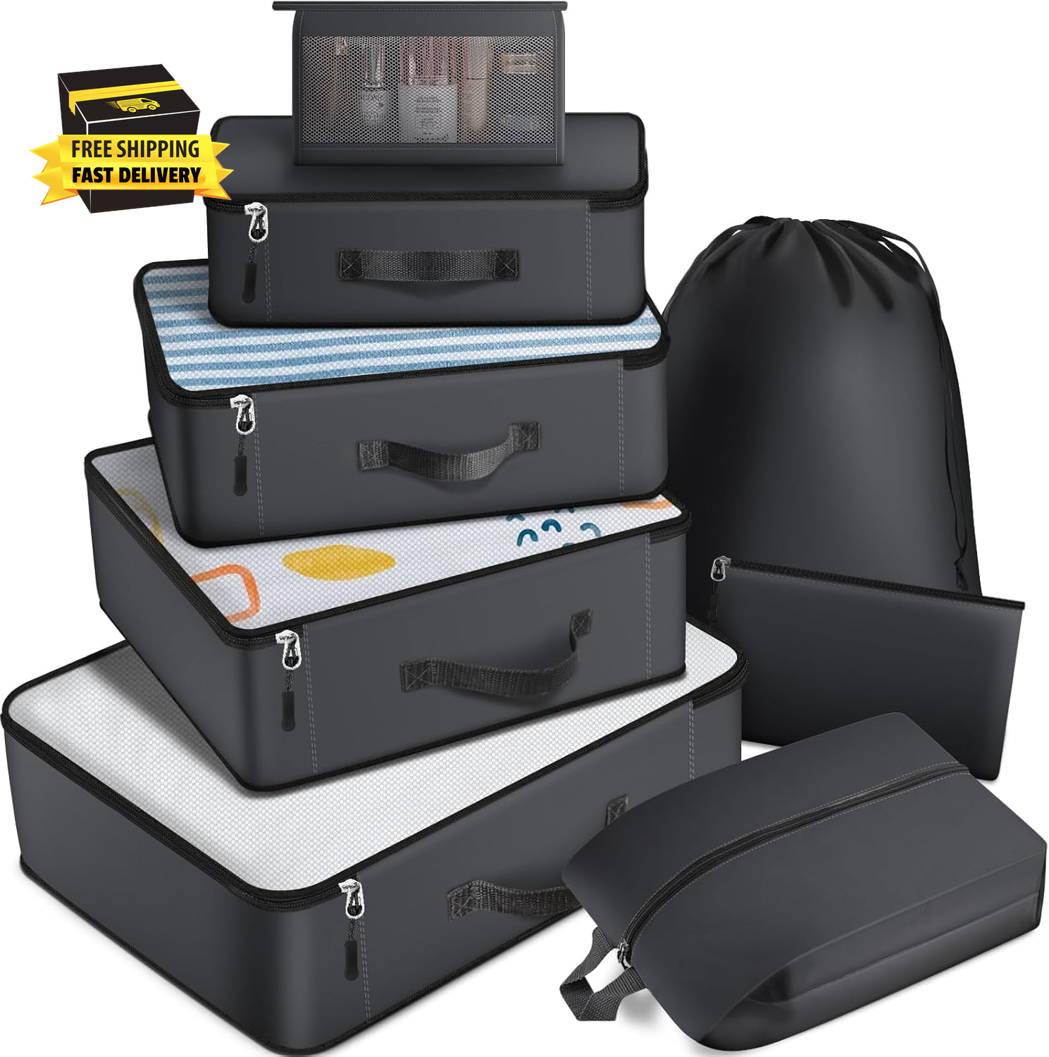 8-Piece Packing Cube Set for Luggage and Travel Organization