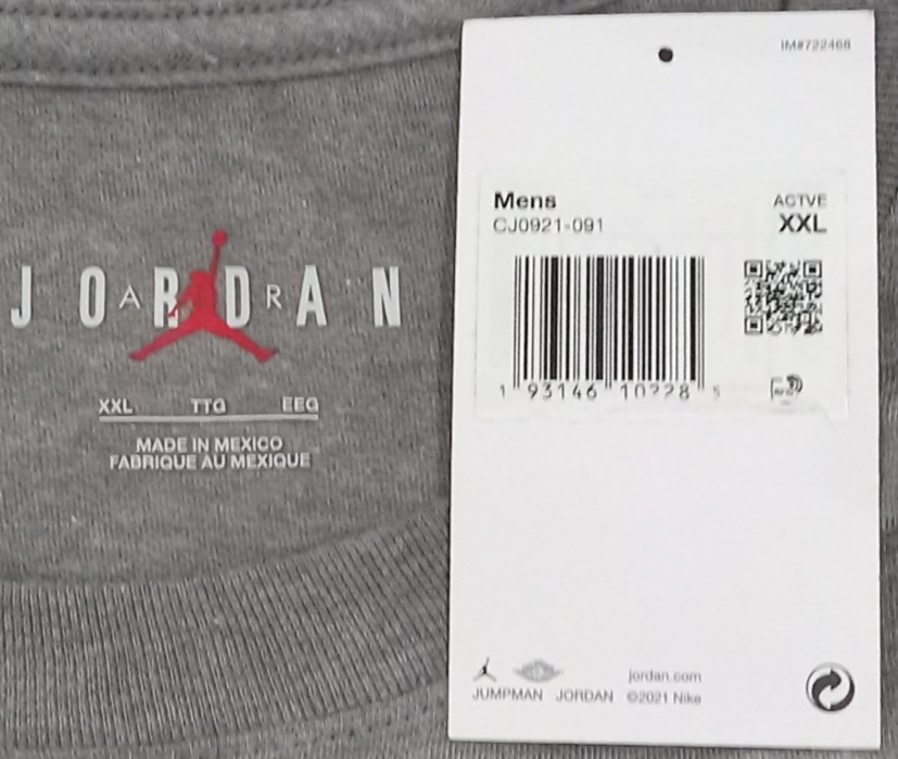NWT Jordan Jumpman Men's 2XL T-Shirt Michael Jordan Logo Crew Neck Heather Gray thumbnail 14