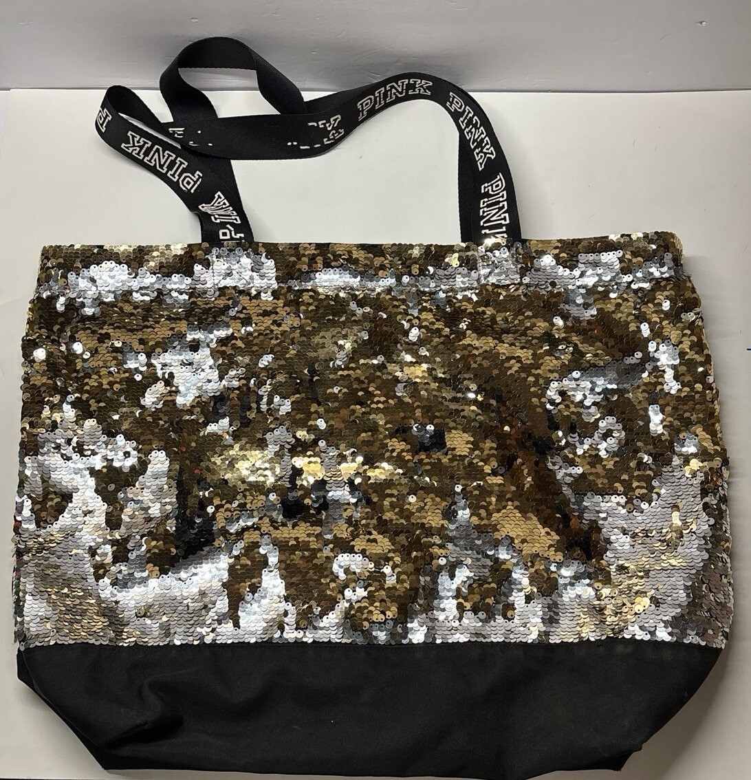 Victoria's Secret Pink Sequined Tote Bag 15x21 inches
