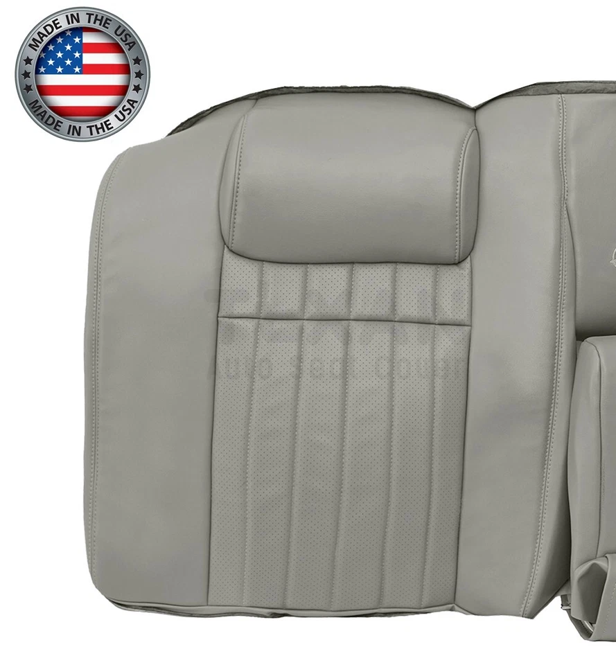 1996 Chevy Impala SS Second Row Lean Back Perforated Leatherette Seat Cover Gray - Image 2 of 4