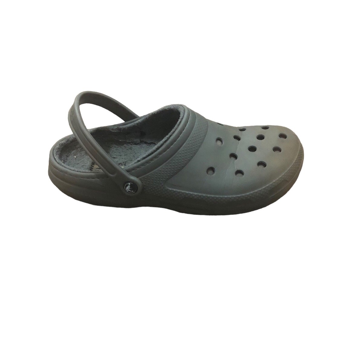 CROCS gray fur lined clogs with charms size 12 | eBay display picture 1