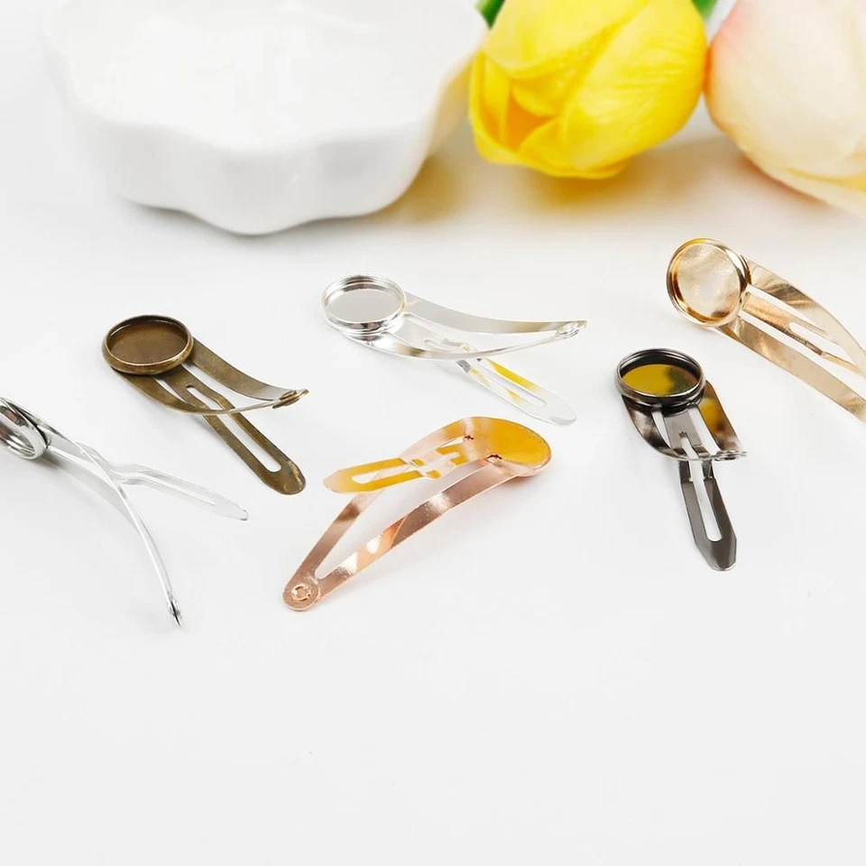 Pinza para el cabello bases pasadores - 12 mm estilo gota de agua hágalo usted mismo accesorios para hacer joyas Foto 3 de 4