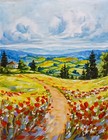 New ListingOriginal Fine Art Oil Painting Impressionism Flower Field Landscape 6x8 Paper