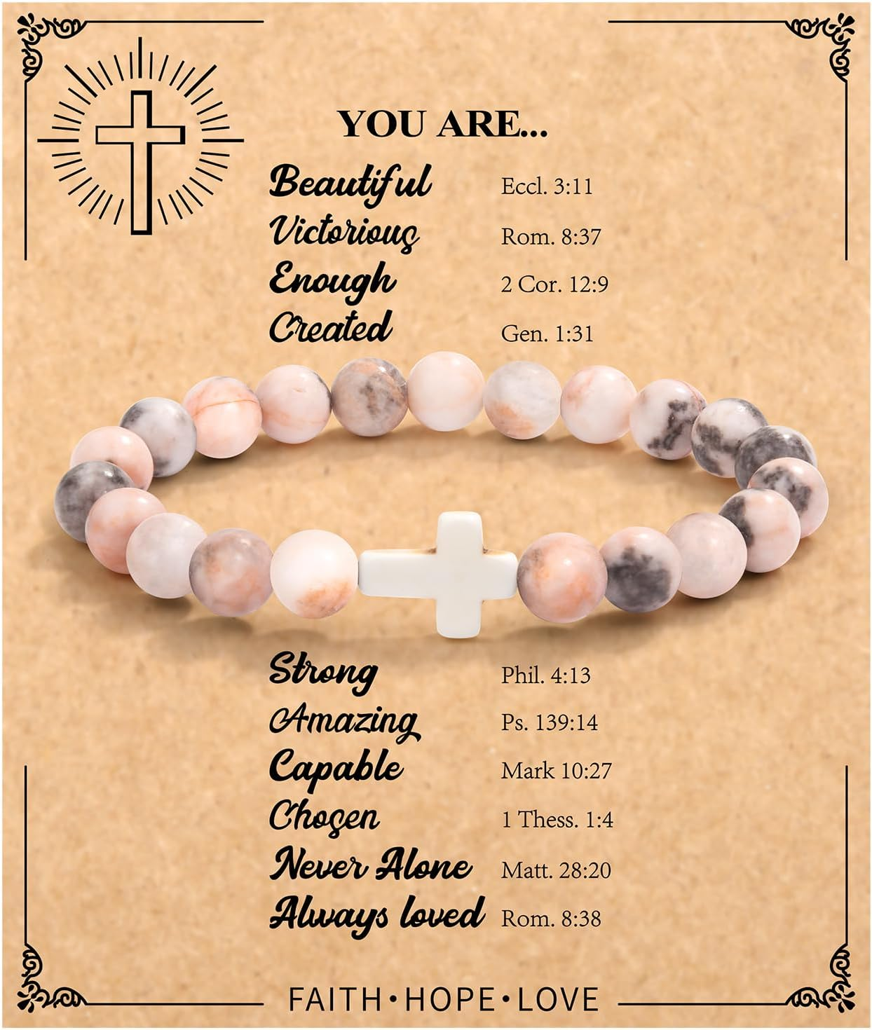 Christian Christmas Gifts for Women, Religious Cross Bracelet Gifts for Women/Da