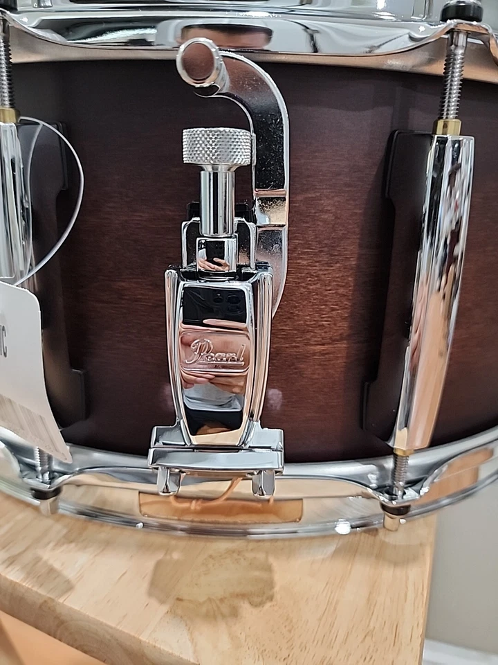 PEARL LIMITED EDITION POPLAR / FIBERGLASS SNARE 15" x 6.5" SATIN BROWN BURST NEW - Image 4 of 4