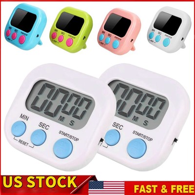 2pcs LCD Digital Kitchen Cooking Timer Count Down Up Clock Loud Alarm Magnetic.