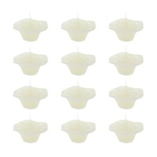 Mega Candles - Unscented 2" Floating Flower Candles - Ivory, Set of 12