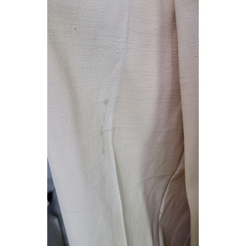 Vintage Beige Textured Slub Pinch Pleat Curtain Drape 4 Panel 26" x 53" 62" MCM - Picture 9 of 11
