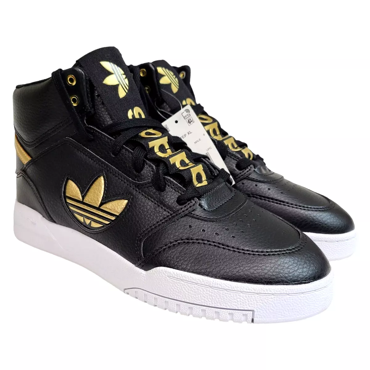 Adidas Originals Mens 9.5 Drop Step XL High Top Black Gold Shoes