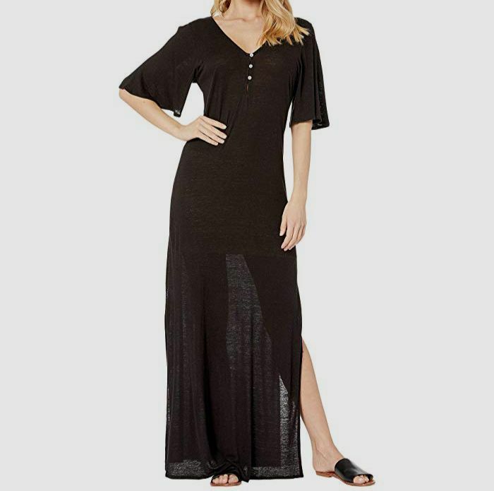 padma black dress Amuse Society Short Sleeve Maxi Knit Women's Clothing : XS searchable:Strapless Maggy London Draped Asymmetrical Color:Onyx Shimmer Tulle No