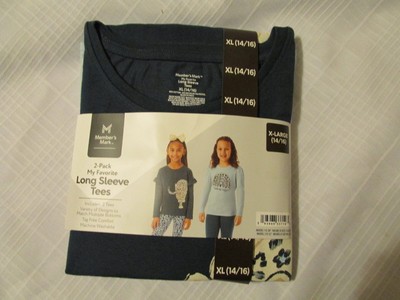 NWT Members Mark My Favorite Girls Long Sleeve Tee XL 14/16 Cheetah 2 pack