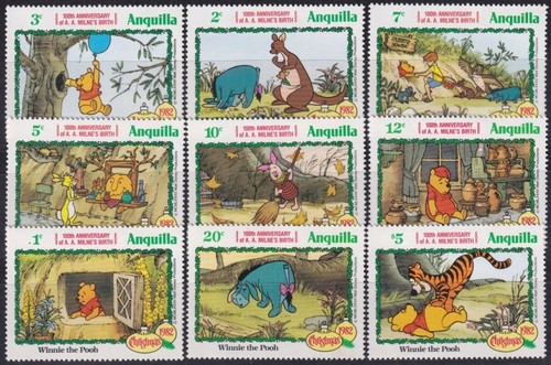 F-EX53103 ANGUILLA 1982 MNH CHRISTMAS NAVIDAD DISNEY MILNE ́S BIRTH WINNIE