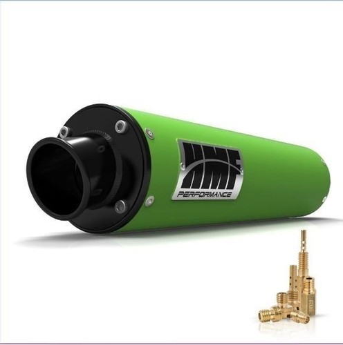 HMF PERFORMANCE SLIP ON EXHAUST GREEN W/ BLACK TURN CAP JET KIT BRUTE FORCE 650i - Picture 2 of 3