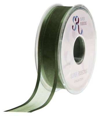Satinkante Organzaband Rollen Rollen 2-seitig Fläche 25 Meter glatt Breite 10-40 mm