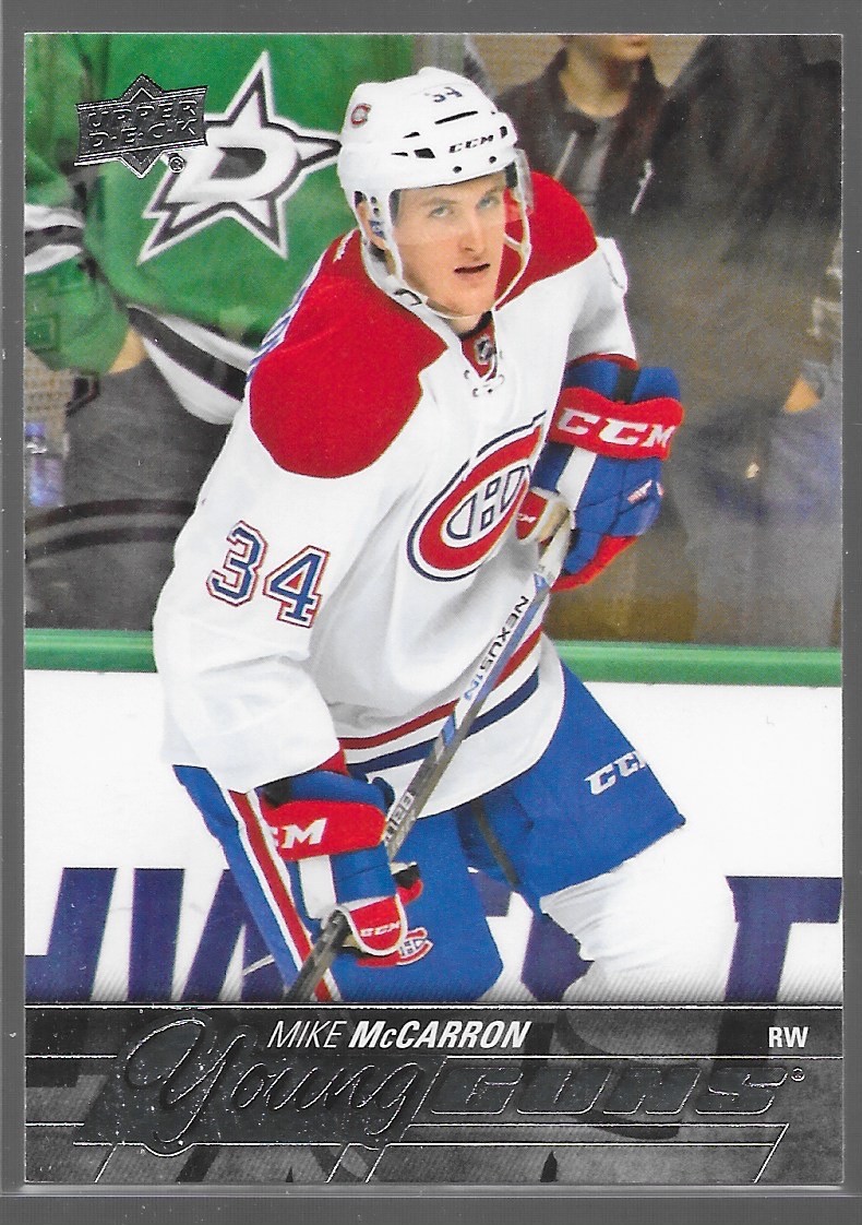 15/16 Upper Deck Young Guns Rookie RC Mike McCarron 491 Canadiens
