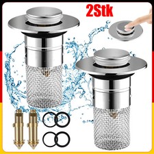 2X Edelstahl Pop-Up-Abfluss