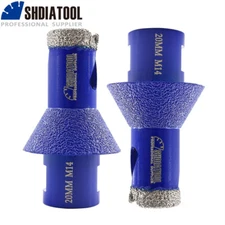 2pcs 20mm Diamond Chamfer Drill Bit M14 Hole Saw Cutter Milling Porcelain Tile