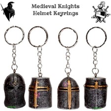 Novelty Collectable Medieval Knight Helmet Keyring Single Or Full Set