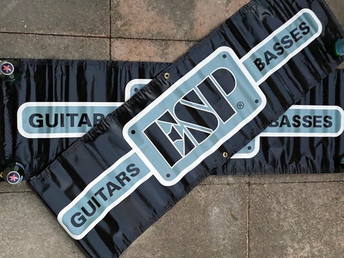 ESP Guitar Bass Dealer Banner Heavy Vinyl Poster Banner Logo 14" x 47" Single/1 - Picture 3 of 6