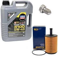 MotoröL Set 5W-40 5 Liter + ÖLfilter SH 4771 P + Schraube FüR Audi Seat Skoda VW