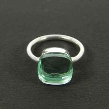 Aquamarine Gemstone Solid 925 Sterling Silver Stylish Pretty Ring All Size MK 