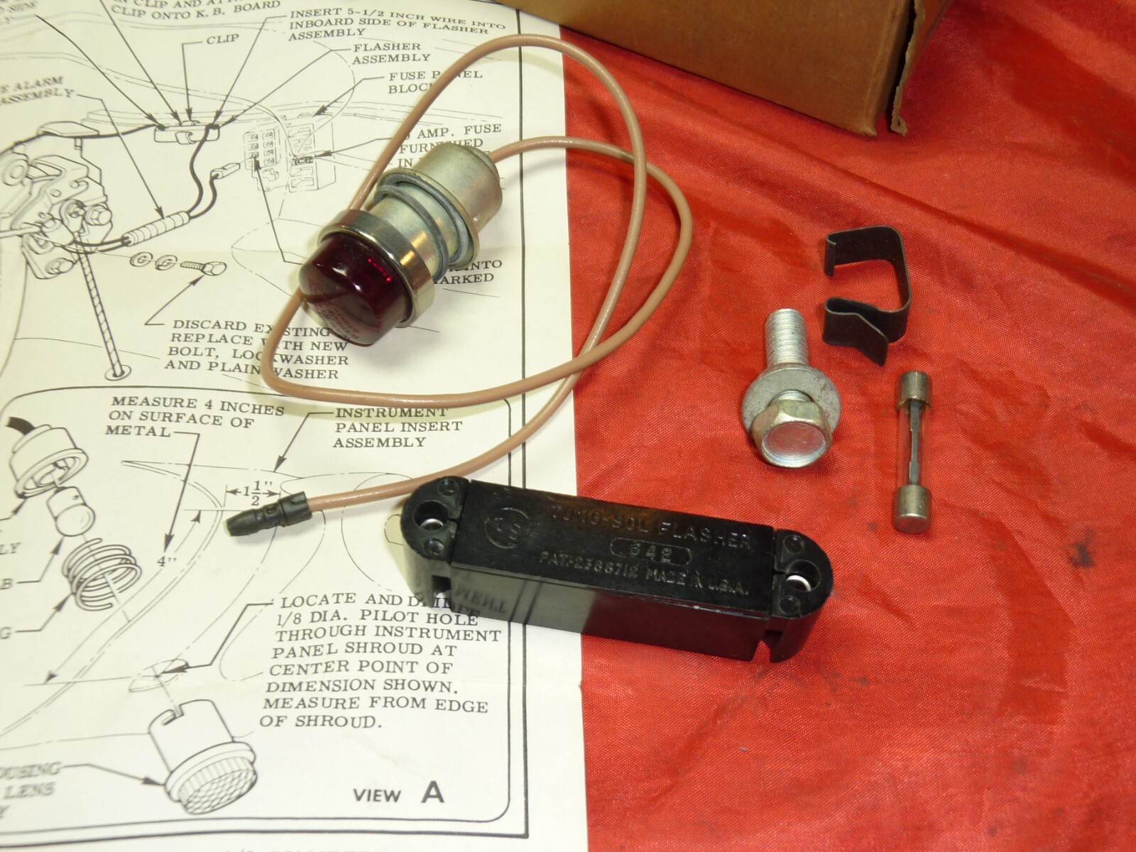 NOS Signal Lamp Parking emergency Brake Light Chevrolet 1958 Accessory