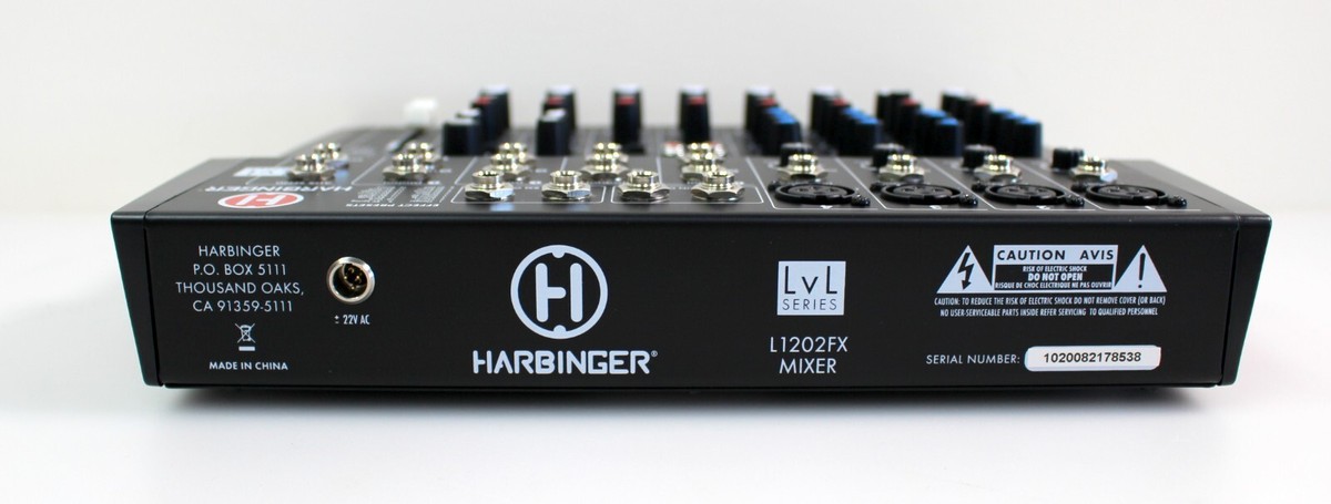 Harbinger L1202FX 12-Channel Mixer with Effects - Black