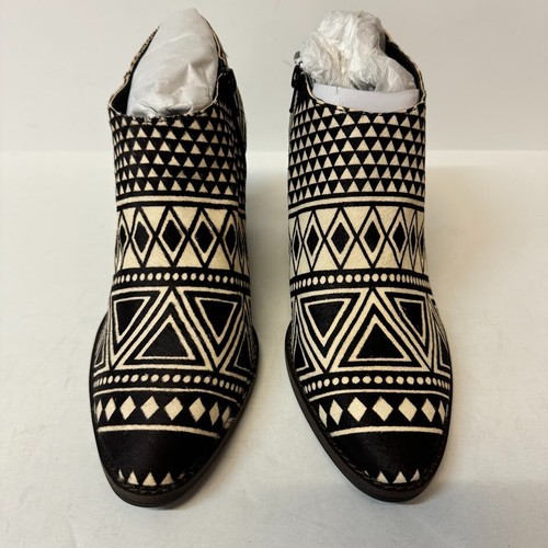 Lucky Brand Womens 10 M Black White Geometric Print Zip Up Ankle Booties NIB XM5 - Picture 5 of 6