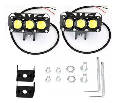 2 Piezas 60W LED Amarillo/Blanco Doble Color Motocicleta Conducción Luces Antiniebla ATV SUV UTV - Imagen 9 de 10