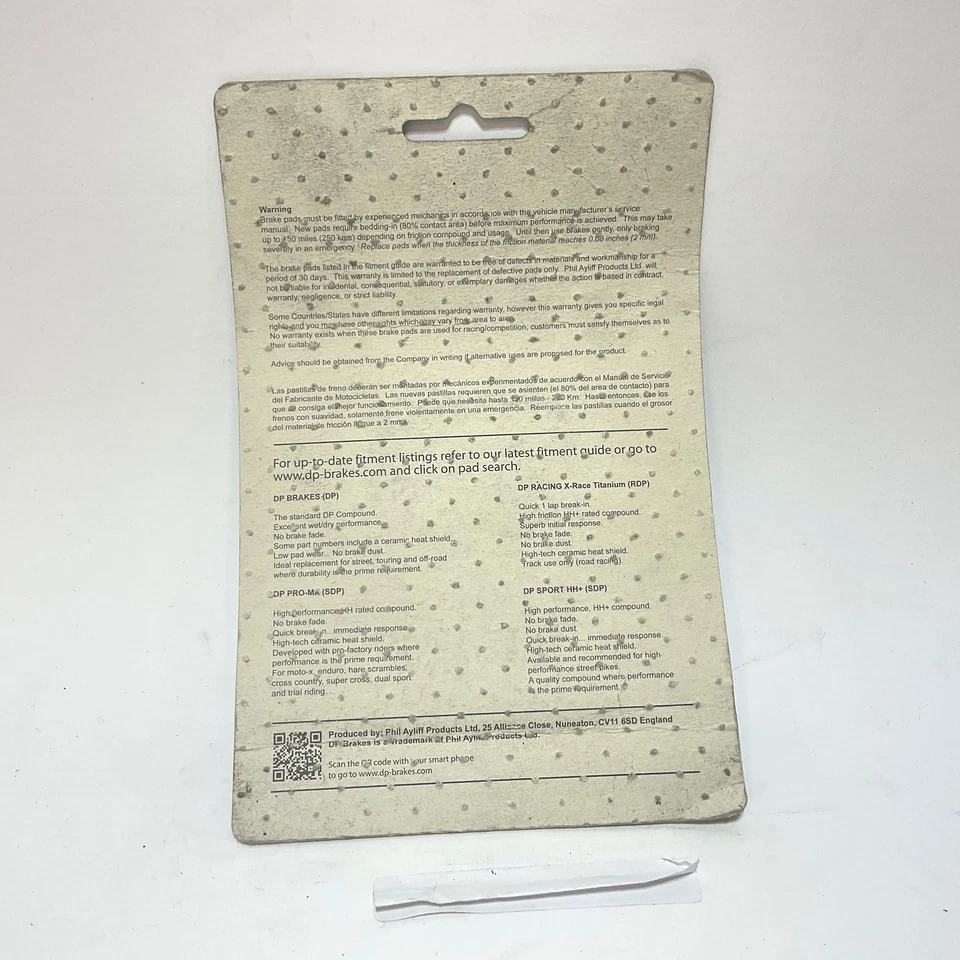 Pastilhas de freio sinterizadas padrão Suzuki DP Brakes 1977-1986 DP203 - Imagem 2 de 2