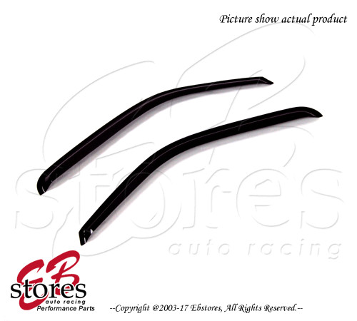 Black Tinted Out-Channel Vent Visor Front 2pc 99-06 Chevy Silverado 1500 CrewCab
