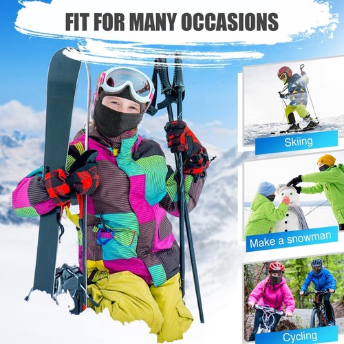 Kinder Sturmhaube Winter Winddicht Thermo Balaclava Gesichtsmaske Skimaske Sturm - Bild 7 von 7