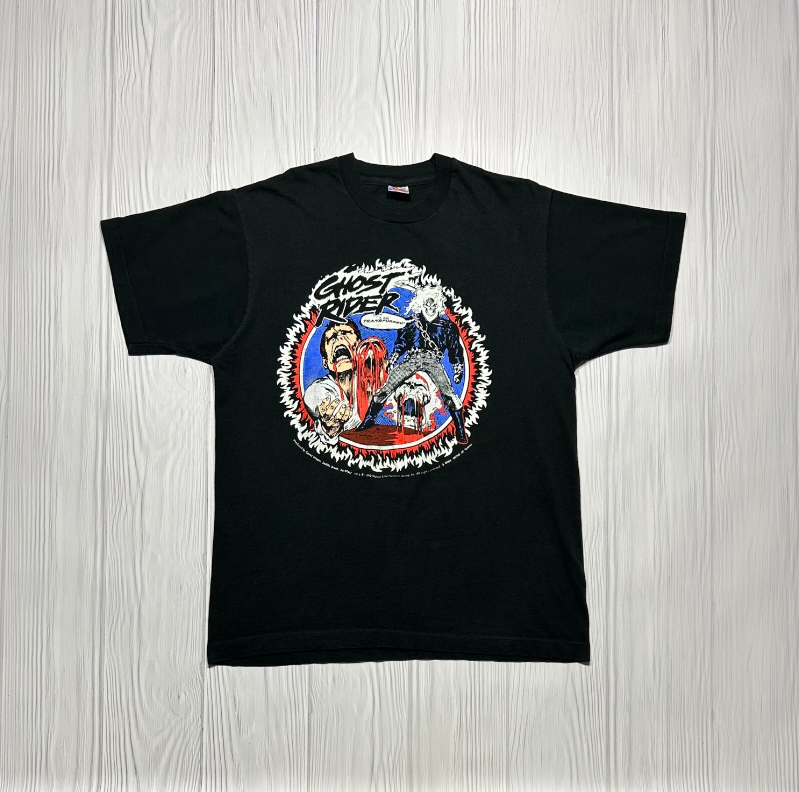 RARE! 1992 Ghost Rider “I am Transformed” Marvel T-Shirt