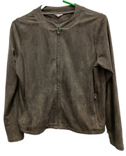 Easel Womens Faux Suede Moto Jacket Small Oli...