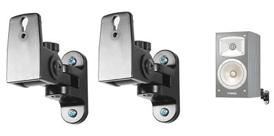 Pair Hidden Wall Mount Swivel Brackets For Yamaha NS-333 Bookshelf