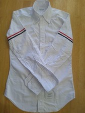 NWOT Thom Browne White Oxford Button Down Grosgrain Sleeve Stripes TB1 14.5-32
