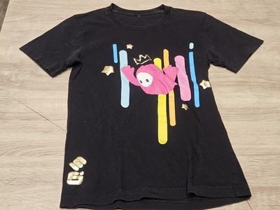 Fall Guys Ultimate Knockout Black Graphic T-Shirt S/M Gold Foil 2020s