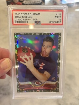 2013 Topps Chrome - Travis Kelce Camo Refractor Rookie /499 PSA 9 MINT #118 (RC)