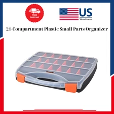 21-Compartment Plastic Small Parts Organizer