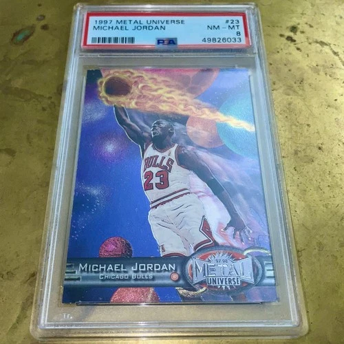 1997 Fleer Metal Universe Michael Jordan #23 Psa 8 Bulls