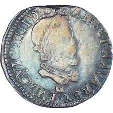 [#341802] Coin, France, Louis XIII, 1/2 Franc, buste enfantin au col fraisé, 161