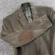 Chaps Blazer Jacket Mens 46L Brown Corduroy Elbow Patches EUC